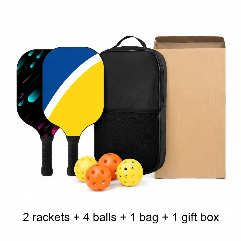 HGQiDuo 2026 pickleball paddle set with two paddles balls carry bag and OEM ODM customization