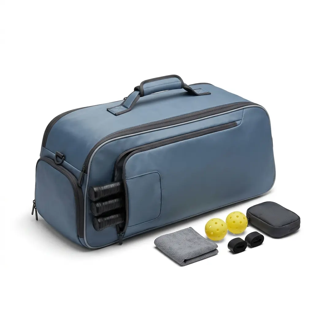 Tournament Duffel 03, compact pickleball tournament duffel for club players who need 3 paddles and a streamlined gear setup.
