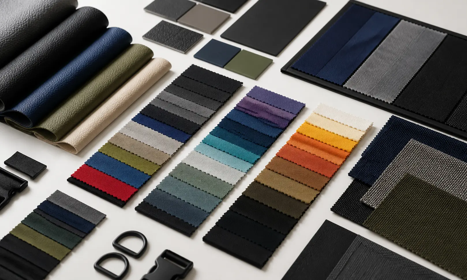 Explore 2026 new material options 2026 latest fabric color swatches for custom bag development