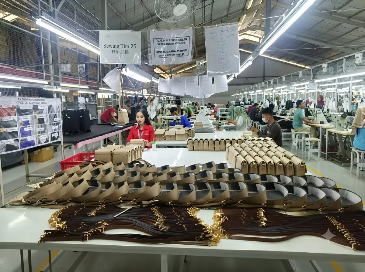 Final QC and packaging for OEM/ODM pickleball bag orders at the factory