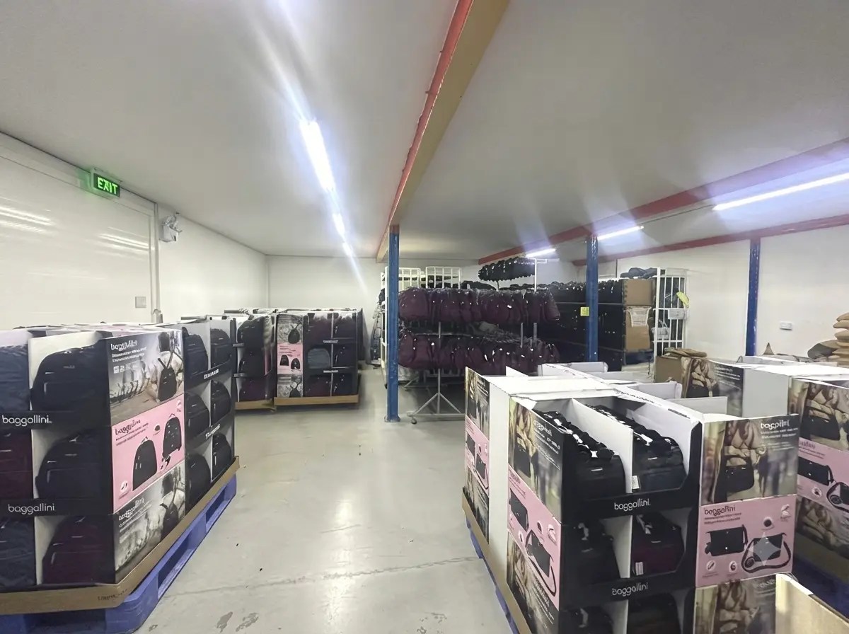 Packaging area for OEM/ODM pickleball bags with final packing, labeling, and boxing before shipment