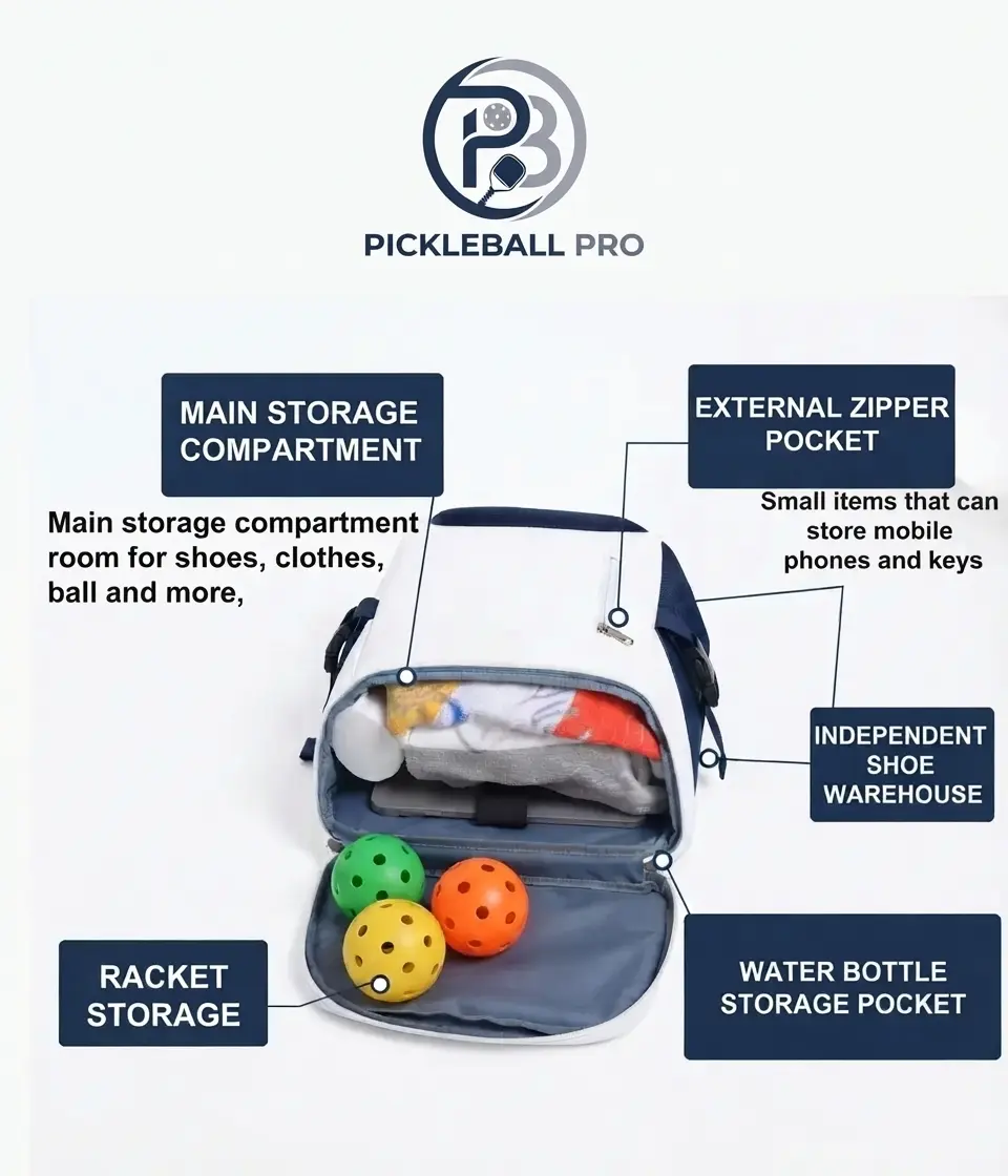 OEM pickleball backpack material detail: Heavy-duty 1000D Cordura nylon texture with reinforced stitching
