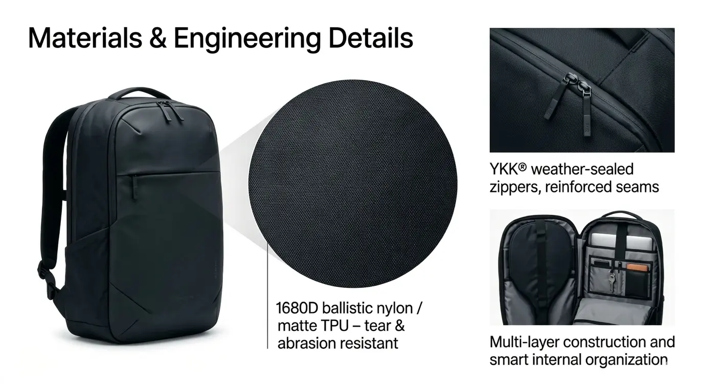 High-durability materials for pickleball bags – 1680D ballistic nylon