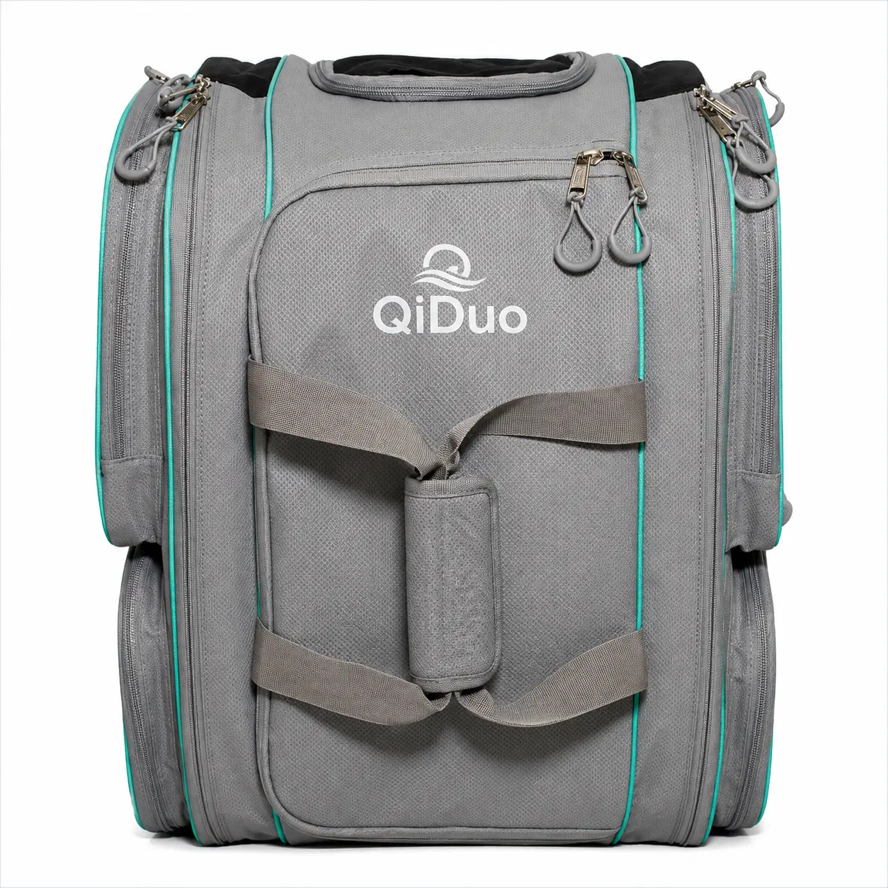 Gray wheeled event bag for sports and event use, available for OEM and ODM customization.