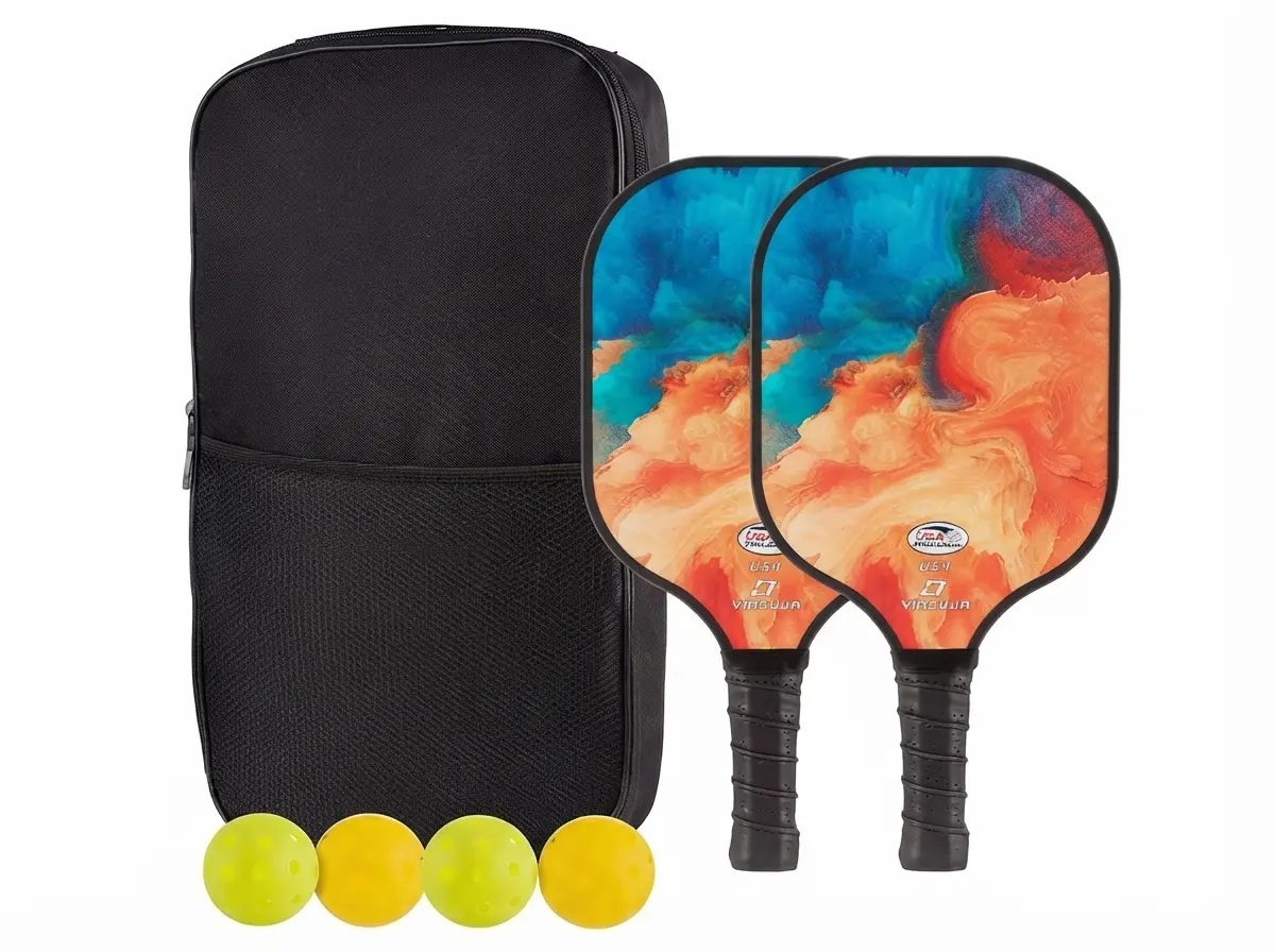 2026 new 10.5/14/16mm glassfiber edgeless pickleball paddle, 41cm, 220g, 360° rotation