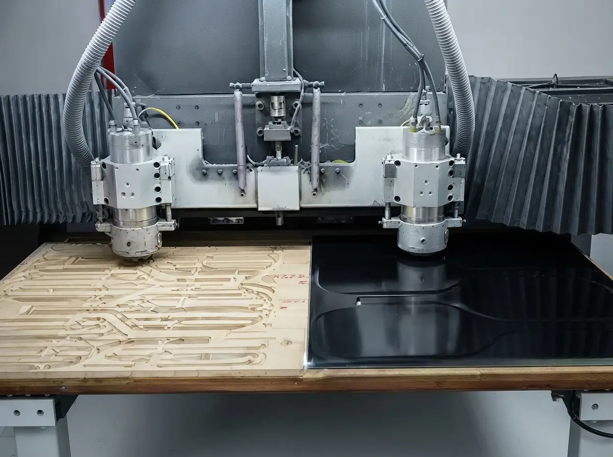 Precision CNC cutting of composite panels for consistent pickleball paddle shape and structure