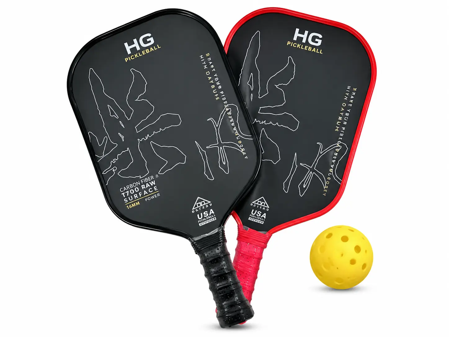 USAPA standard pickleball paddle with carbon fiber and honeycomb core, custom logo available
