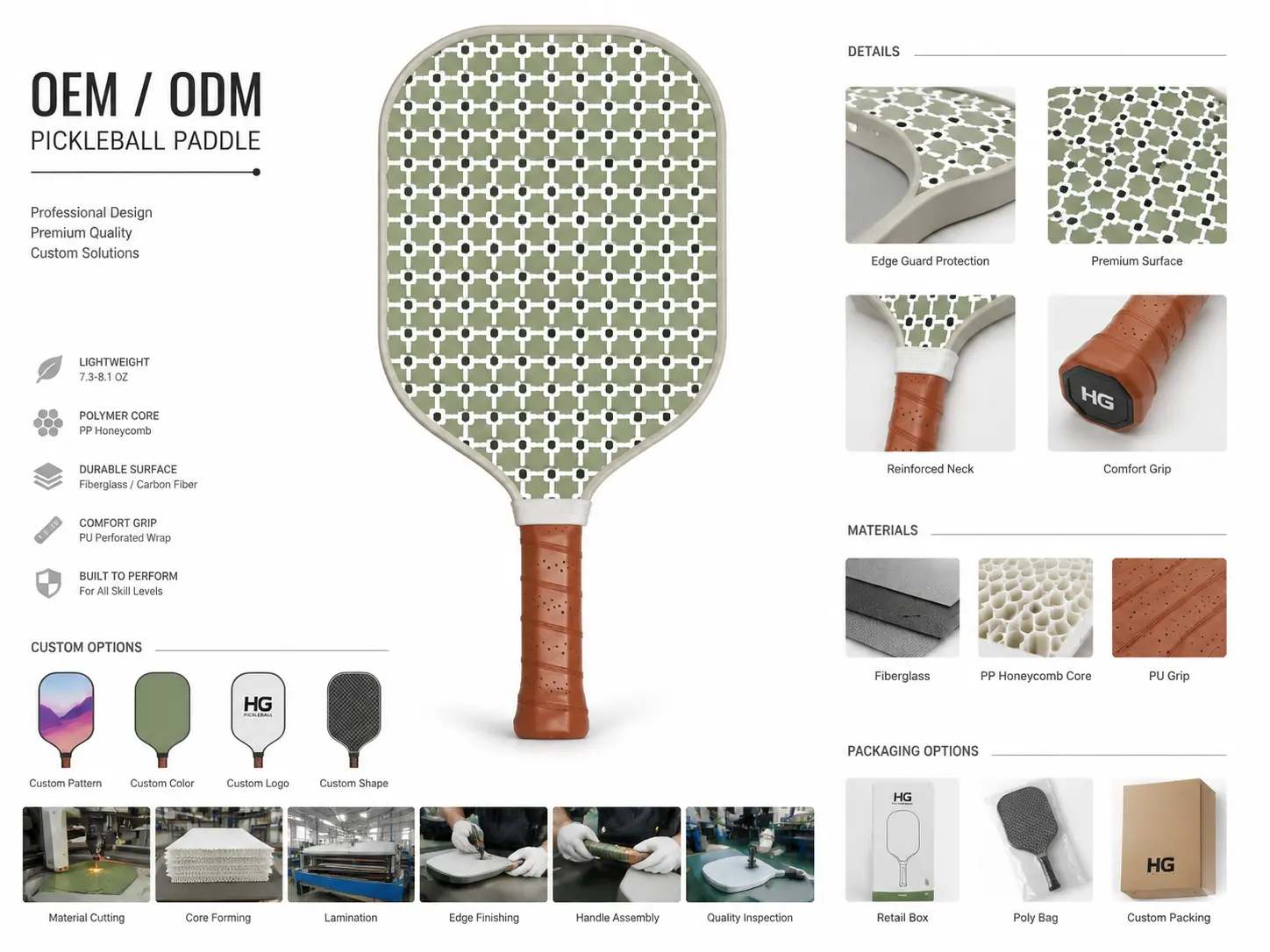 Trendy edgeless pickleball paddle with honeycomb core for children, adults, and teenagers